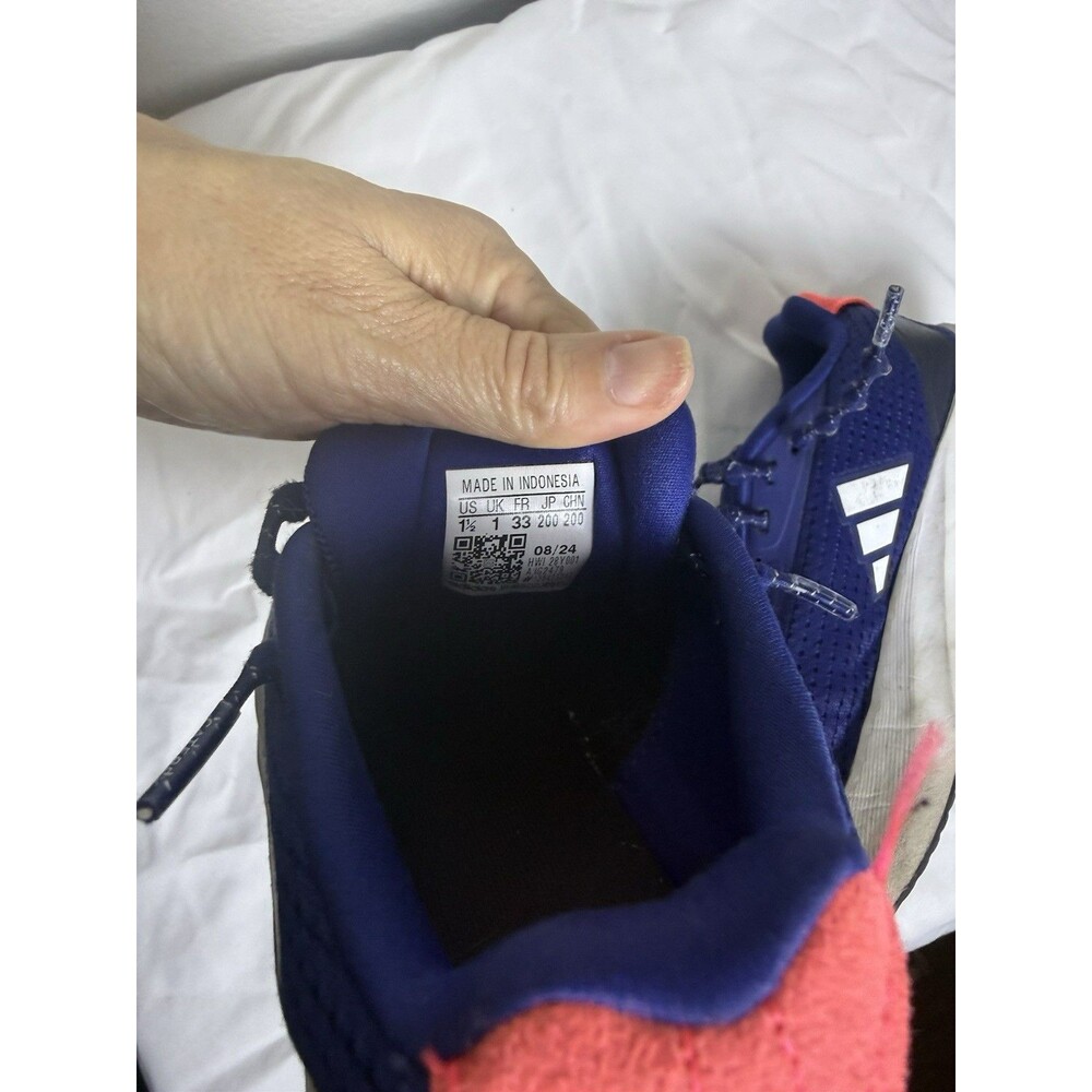 Adidas DURAMO SL Blue Kids Running Shoes Size 1.5 Youth No Box No Tie Laces - Picture 7 of 8